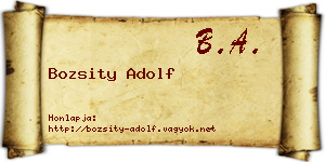 Bozsity Adolf névjegykártya
